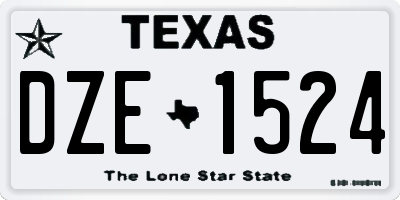 TX license plate DZE1524