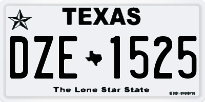 TX license plate DZE1525