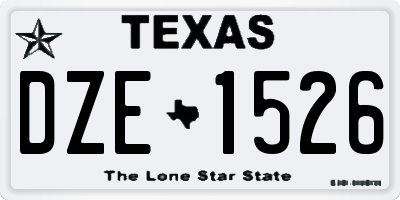 TX license plate DZE1526