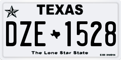 TX license plate DZE1528