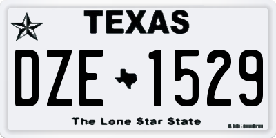 TX license plate DZE1529