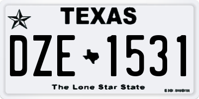 TX license plate DZE1531