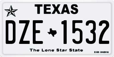 TX license plate DZE1532