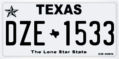 TX license plate DZE1533