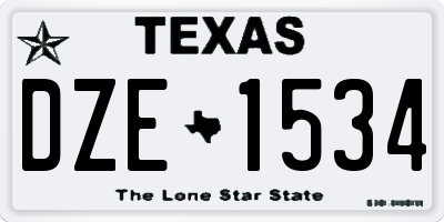 TX license plate DZE1534