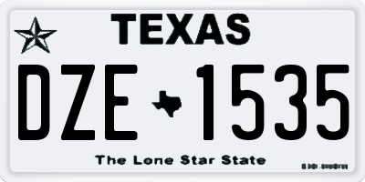 TX license plate DZE1535