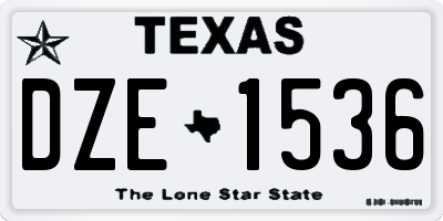 TX license plate DZE1536