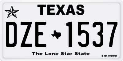 TX license plate DZE1537