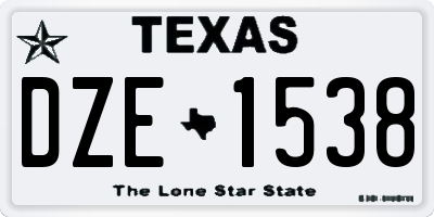 TX license plate DZE1538