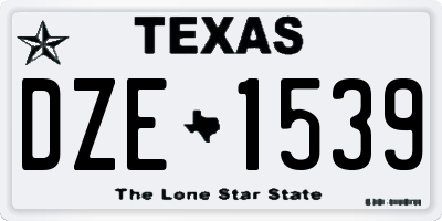 TX license plate DZE1539