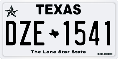 TX license plate DZE1541
