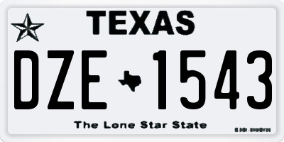 TX license plate DZE1543
