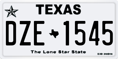 TX license plate DZE1545