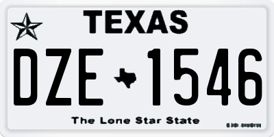 TX license plate DZE1546