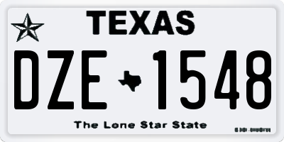 TX license plate DZE1548
