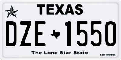 TX license plate DZE1550