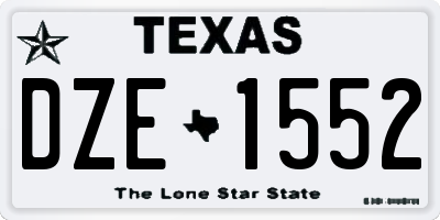 TX license plate DZE1552