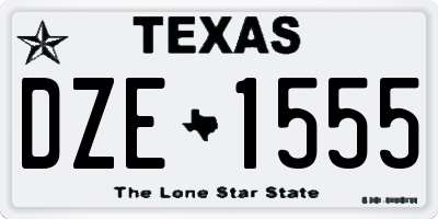 TX license plate DZE1555