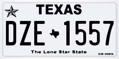 TX license plate DZE1557