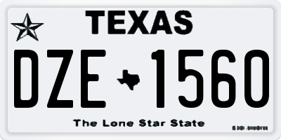 TX license plate DZE1560