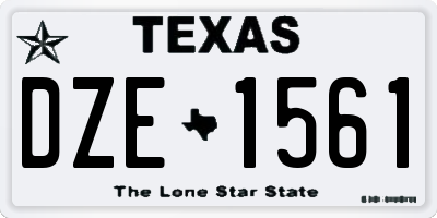 TX license plate DZE1561