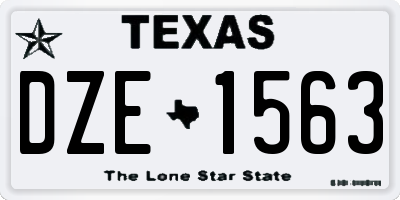 TX license plate DZE1563