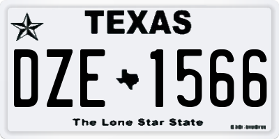 TX license plate DZE1566