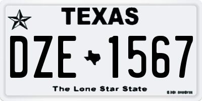 TX license plate DZE1567