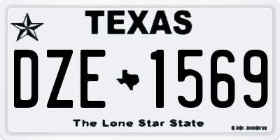 TX license plate DZE1569
