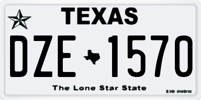 TX license plate DZE1570