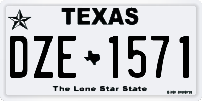 TX license plate DZE1571