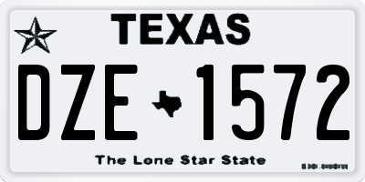 TX license plate DZE1572