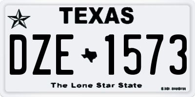 TX license plate DZE1573
