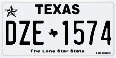 TX license plate DZE1574