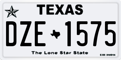 TX license plate DZE1575