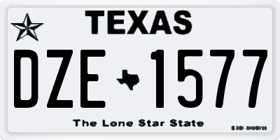 TX license plate DZE1577
