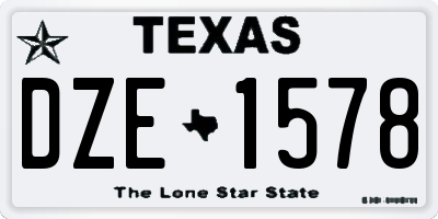 TX license plate DZE1578