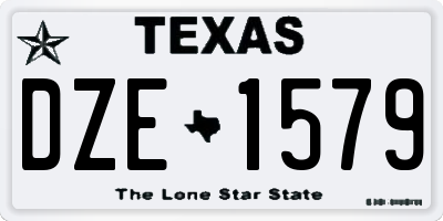 TX license plate DZE1579