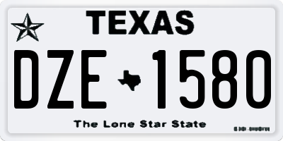 TX license plate DZE1580
