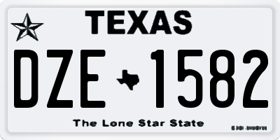 TX license plate DZE1582