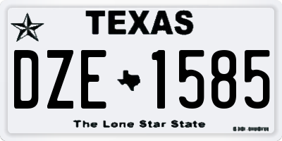 TX license plate DZE1585