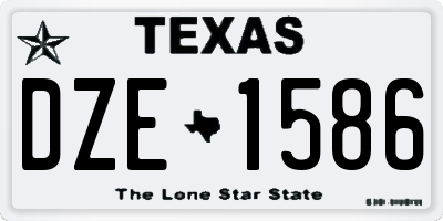 TX license plate DZE1586