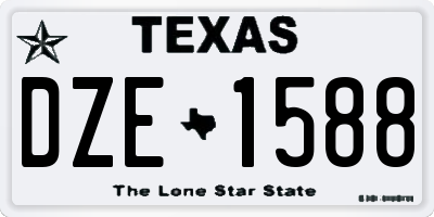 TX license plate DZE1588