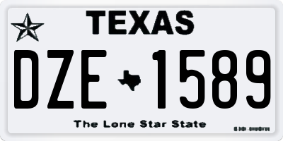 TX license plate DZE1589
