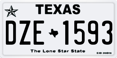 TX license plate DZE1593