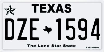 TX license plate DZE1594