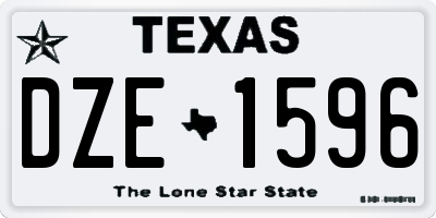 TX license plate DZE1596