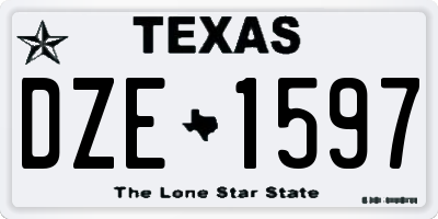 TX license plate DZE1597