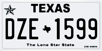TX license plate DZE1599