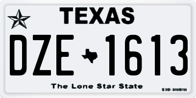 TX license plate DZE1613